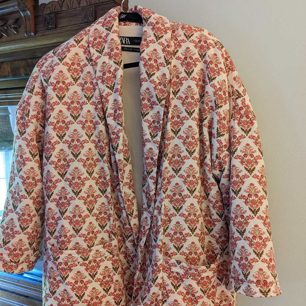 Zara quilted block print jacket small